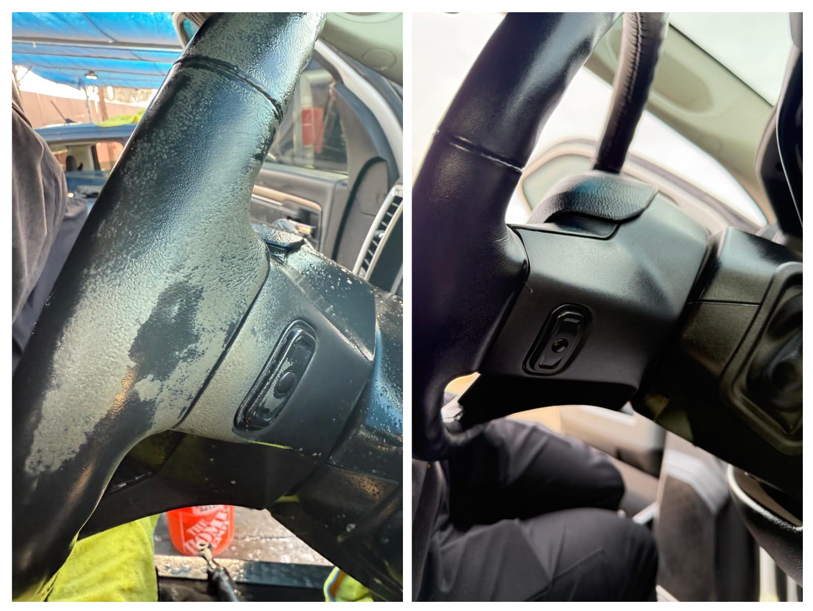 Steering wheel leather conditioning